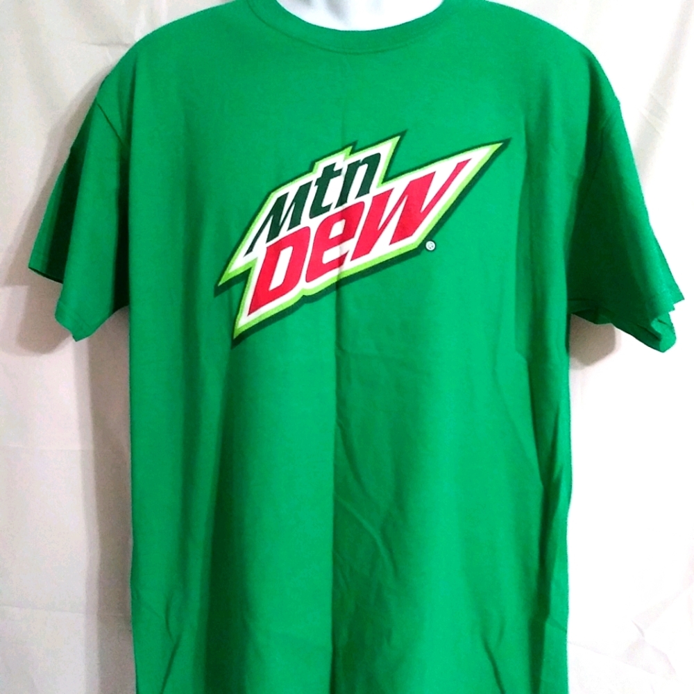 Mountain Dew Vintage Style Print Large T Shirt